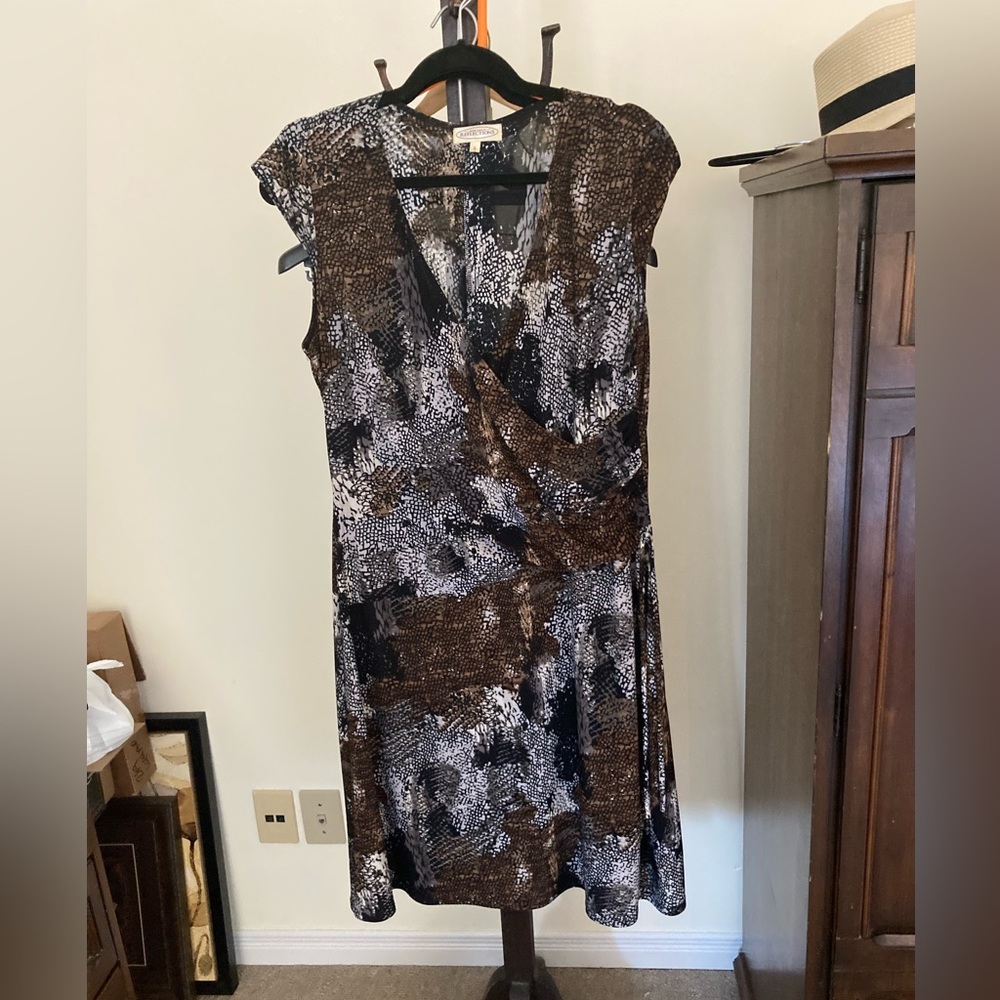 Northern Reflections Brown and Black Midi Dress